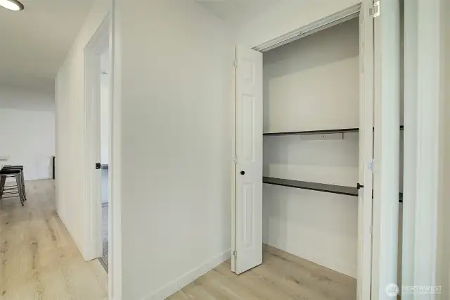 Linen closet in hallway