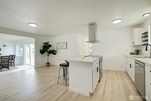 Plenty of space for a kitchen table and chairs.