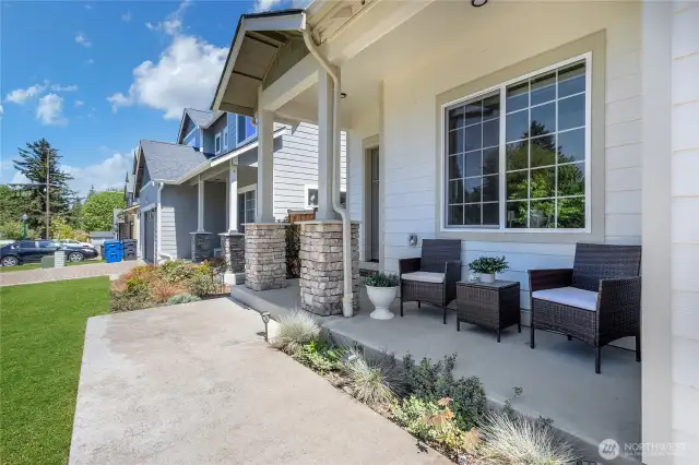 Cute, covered porch.