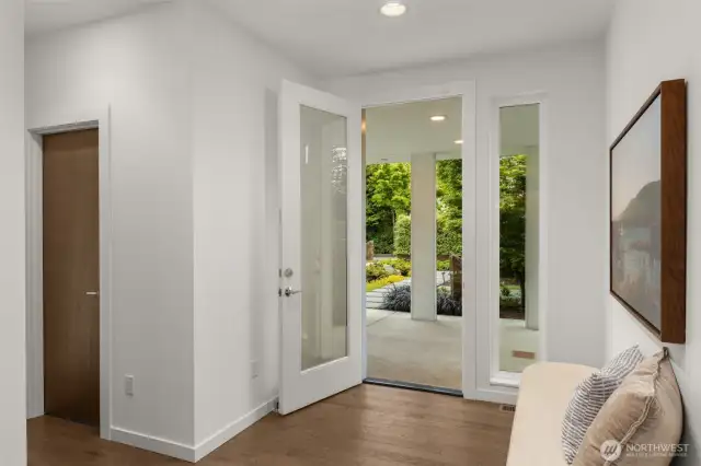 Welcoming front entrance with covered patio.