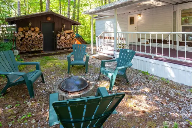 Shed is good for storage or could be an extra bunk room