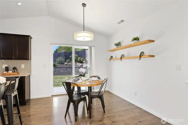Open lay out and slider off dining room makes it perfect for entertaining