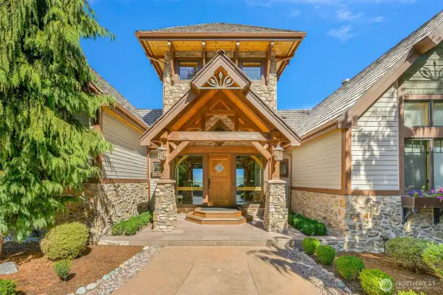Entry way showcasing view tower.
