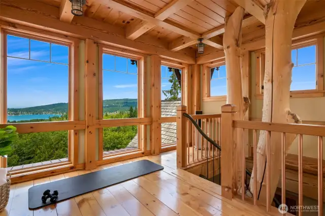 View tower perfect for yoga, reading room or office.