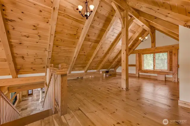 Pine floors in the upstairs loft bonus space