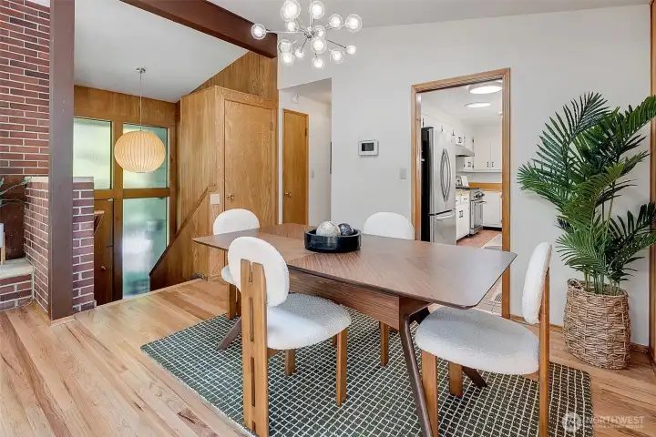 Dining room with easy access to kitchen.