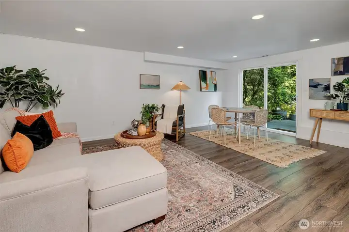 Separate entrance into lower level living room.