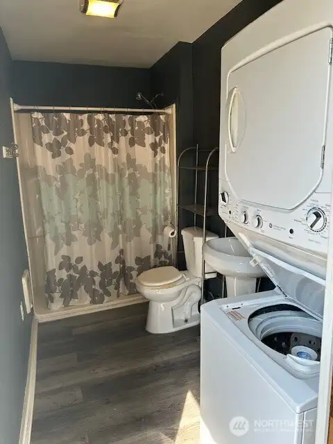 ADU, bathroom with walk in shower area and W/D too