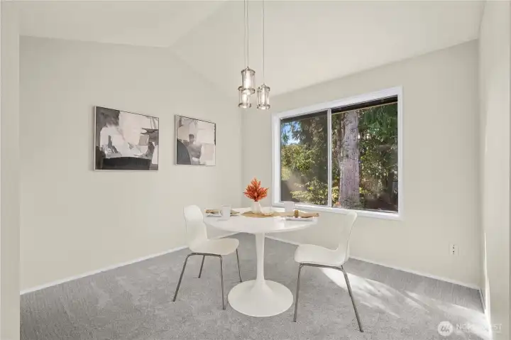 Dining area off of the kitchen and Living room