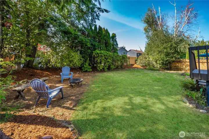 Backyard is able to host play ground equipment