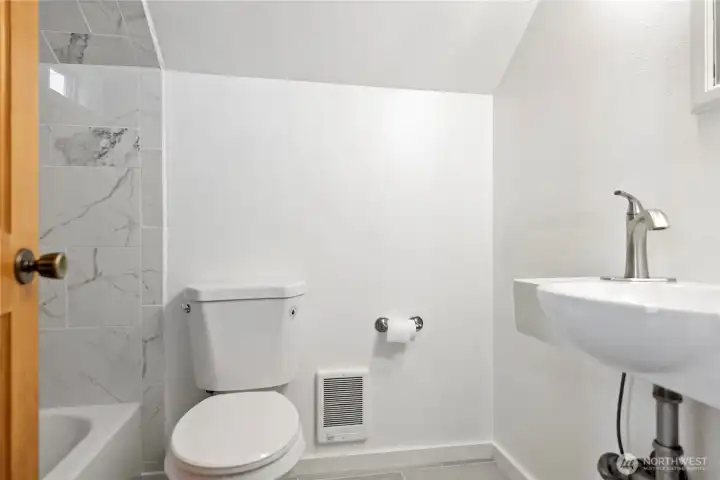 Room for vanity, storage or shelving