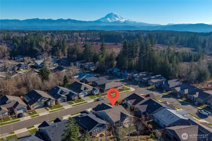 This absolutely beautiful home enjoys views of Mt. Rainier from the guest bedroom, den, kitchen and dining room!