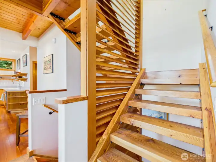 The beautiful woodwork highlight the Pacific Northwest aesthetic.