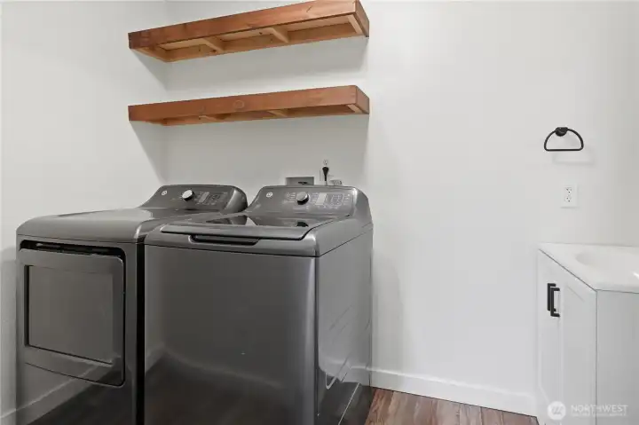 Washer & Dryer is here for you on the main floor laundry area.