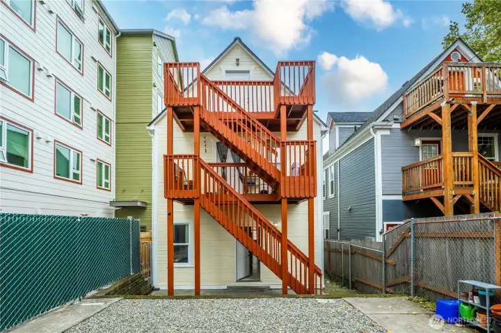 Back of 3 unit house