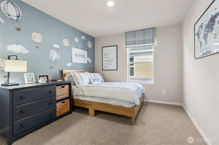Whimsical secondary bedroom. Photos are representative only and may display different color package and/or upgrades. Whimsical secondary bedroom. Photos are representative only and may display different color package and/or upgrades.