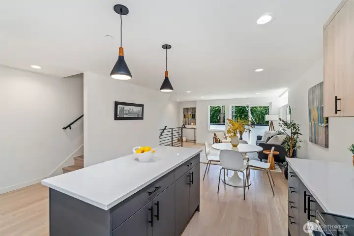 Large Island with Thick Stone Counters Large Island with Thick Stone Counters