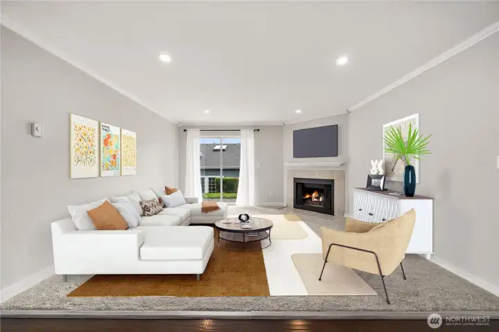 Virtually staged living room Virtually staged living room
