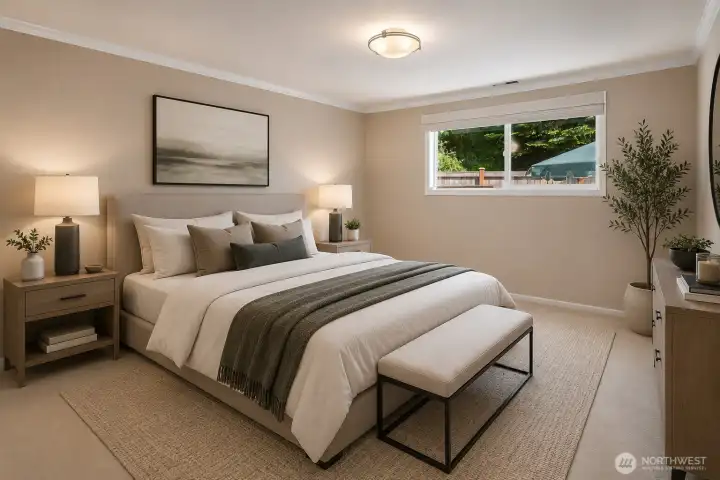 There are 3 spacious bedrooms