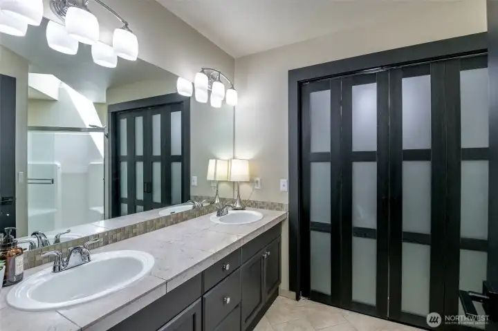 Primary bath with walk in closet.