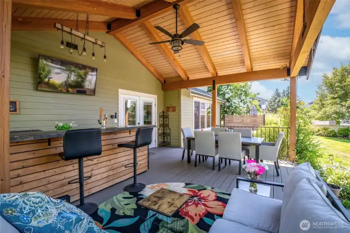 The best outdoor / indoor living! TV stays.