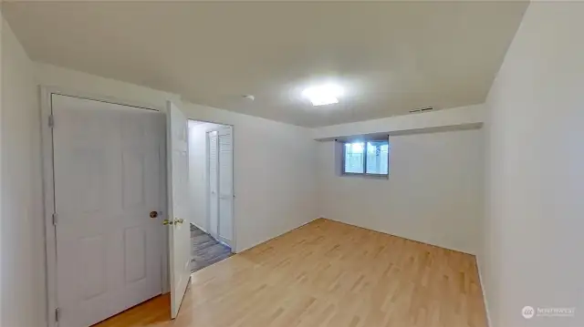 Lower-level bedroom w/no staging