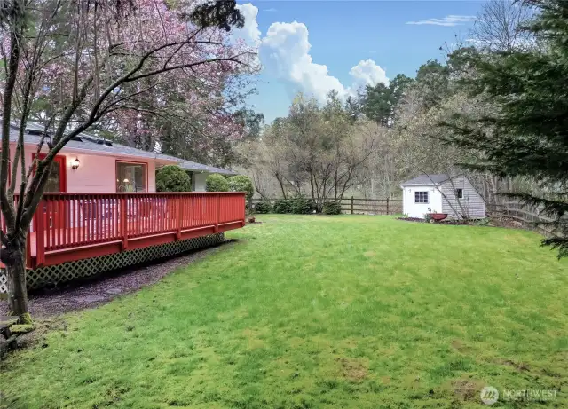 Large back yard. Backs to a wooded area that gently slopes down to wetlands - no building!