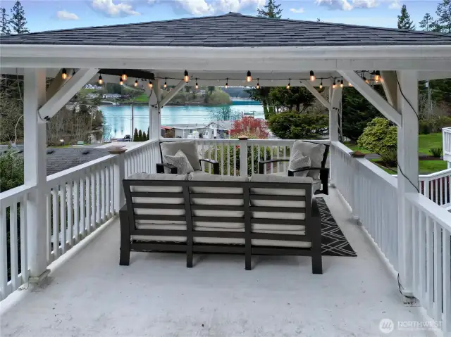 144sf gazebo on top of a 264sf detached garage with gorgeous view.