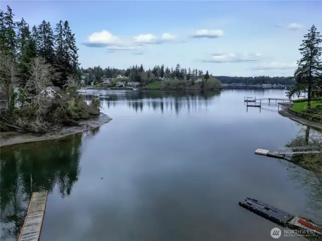 Looking out at Raft Island and surrounding waterways of Carr Inlet & Henderson Bay.