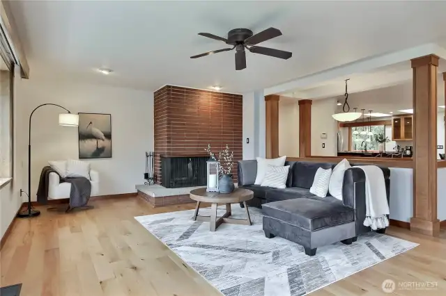 Open concept main area with living, dining, and kitchen.