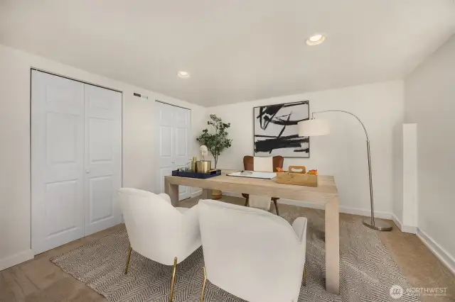 Spacious bedroom 4 or WFH space in daylight basement