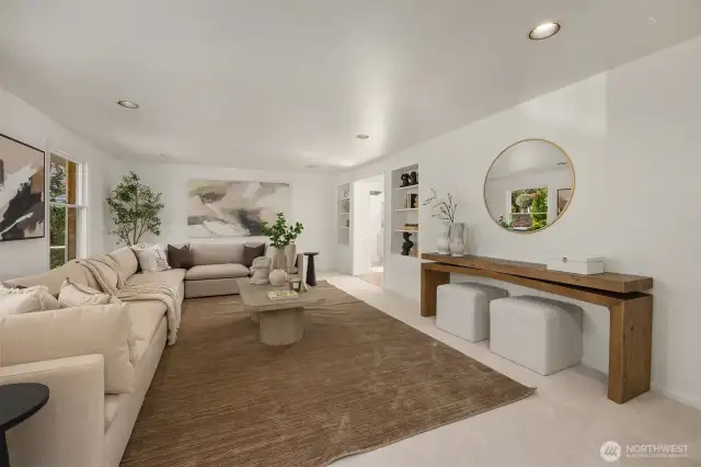 Spacious living room to your left when you walk in