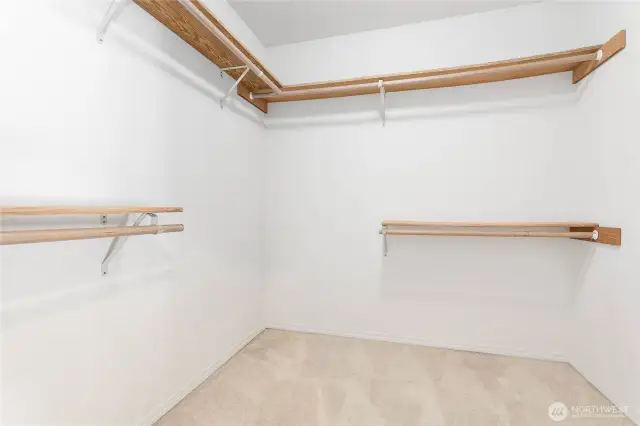 Generous walk-in closet in the primary bedroom.