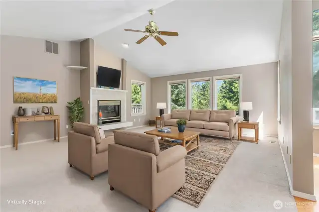 Virtually staged living room, showcasing all your design possibilities.