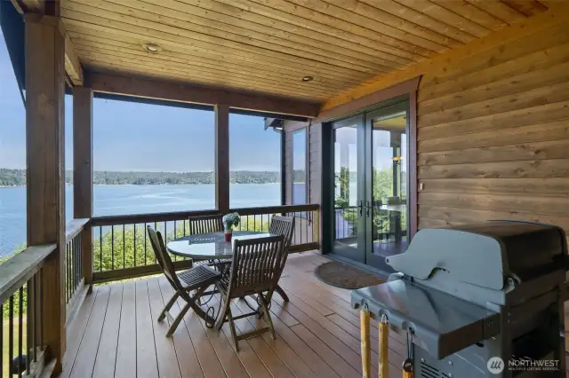 Covered porch off of the dining area. good spot to enjoy a little breeze on those hot summer days...