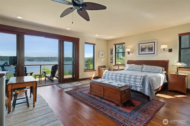 Primary suite with wonderful water and mountain views.
