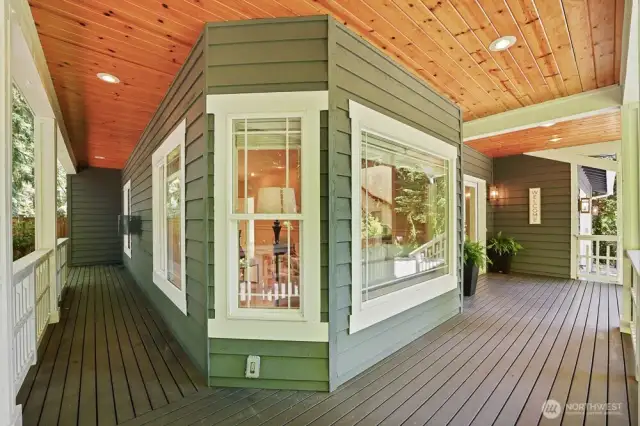 Large wrap around deck provides a great space to sit outside and enjoy the privacy.