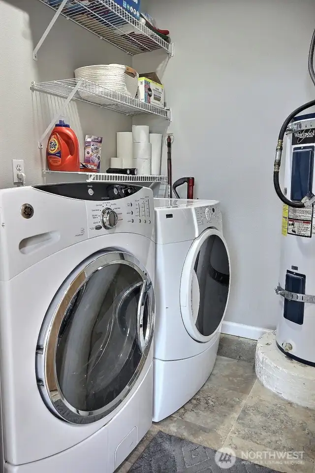 The Laundry room with washer and dryer.