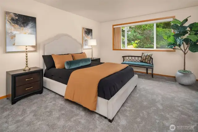 Primary Bedroom with 5-piece bath & walk-in closet for your private retreat