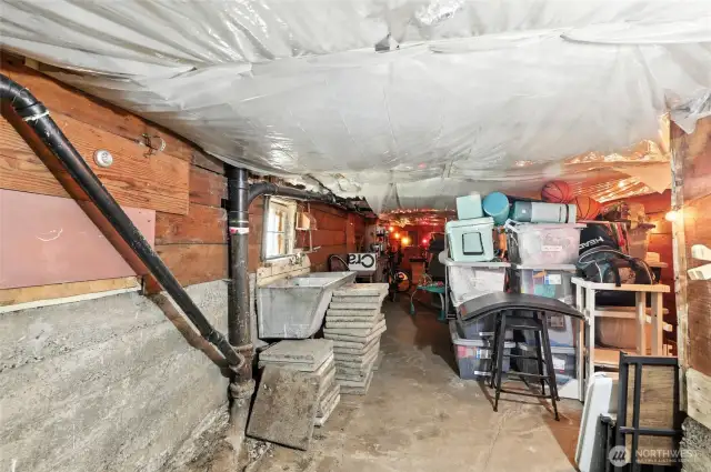 The unfinished basement is currently being used for storage and has potential for added living space if you so choose.