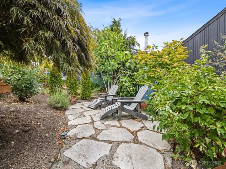 Fruit trees, vegetables, and lovely patio to enjoy