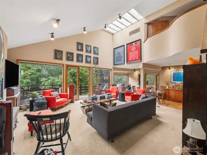 The skylights add to the feel of bringing the outside in