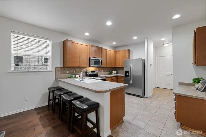 Kitchen sitting area with additional eating space