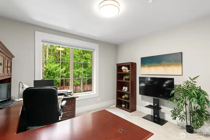 One of 4 bedrooms on the upper level. Currently being used as an office.