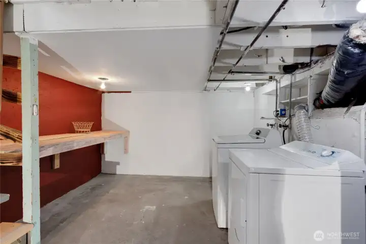 Downstairs laundry area