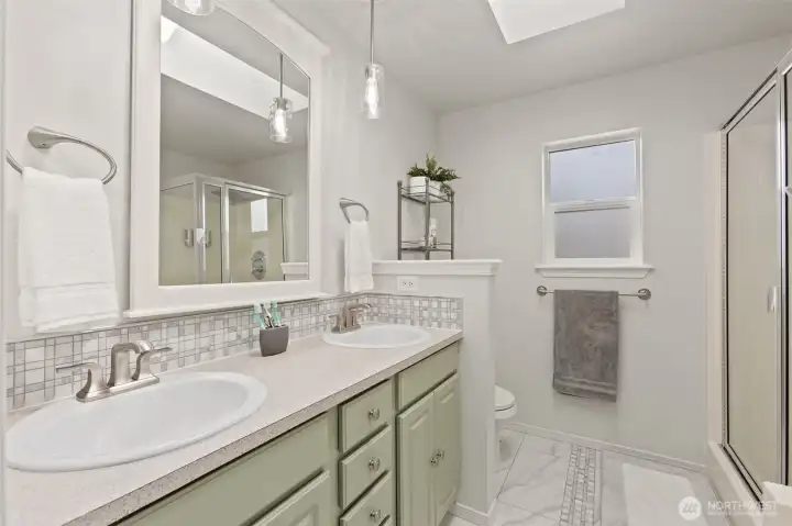 5 piece UPDATED primary bath.