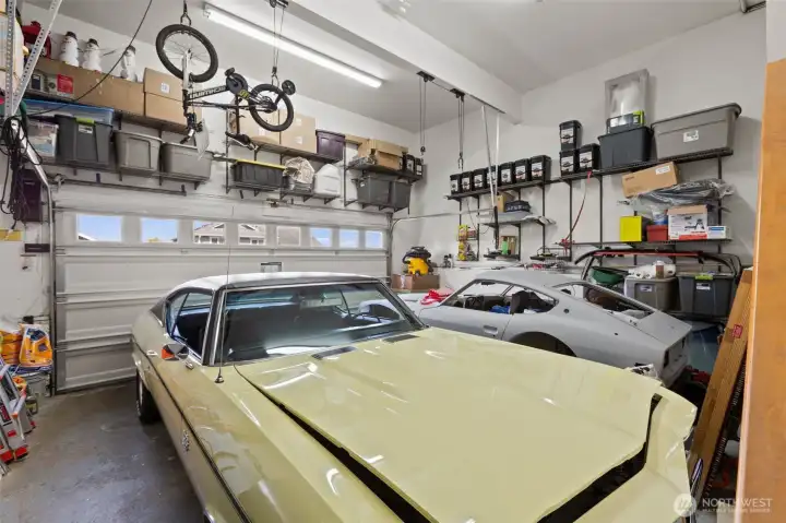 Extra tall garage is great for storage and/or could possibly accomodate a lift.