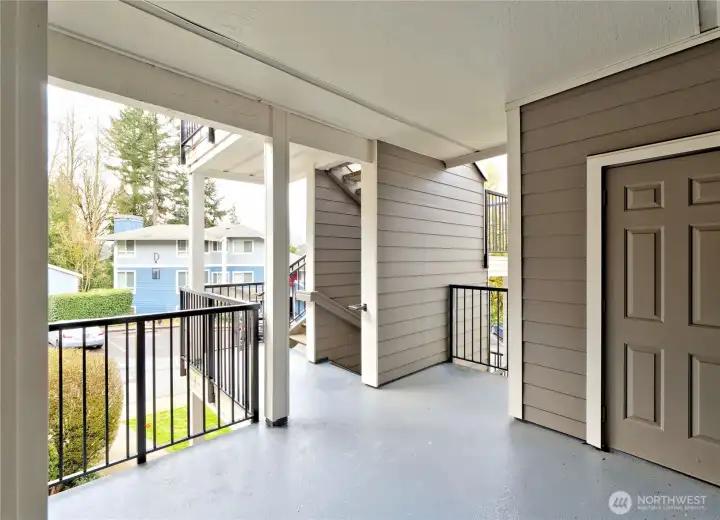 Private front porch/landing and storage closet