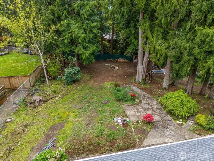 HUGE back yard. Property is nearly a half acre, which is very hard to find in this area.