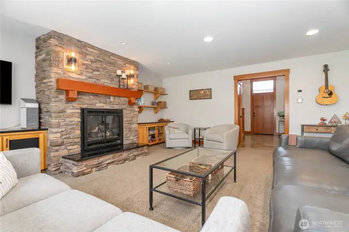 The beautiful fireplace will lend heat and a cozy feel to those winter nights.